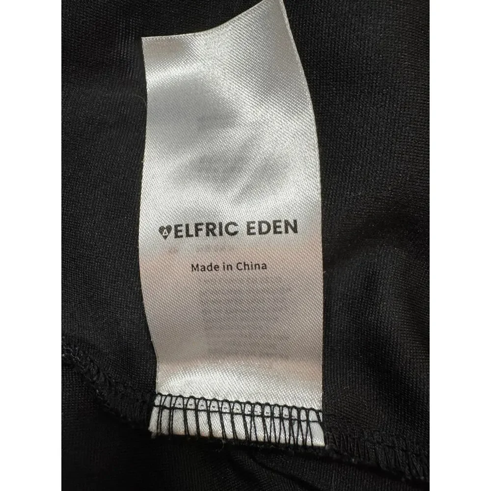 ELFRIC EDEN Spider Web Full Zip Graphic Gothic Hoodie Black Red White Size Large
